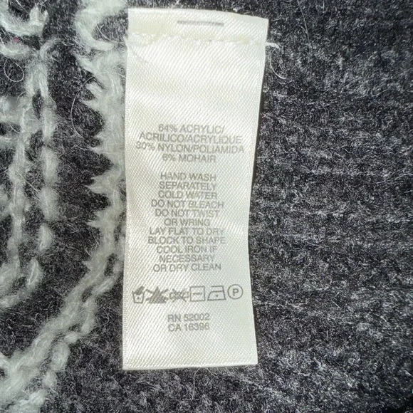 DKNY Black and Gray Striped Cowl Neck Sweater - Picture 5 of 5